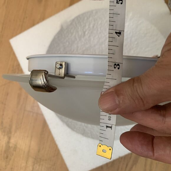 12 in. Flush Mount Ceiling Light Brushed Nickel Finish Alabaster Glass NIB - Picture 12 of 16